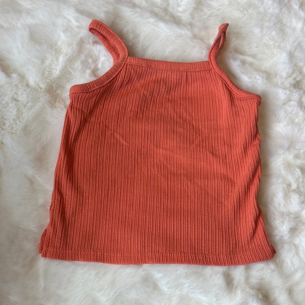 Ribbed Orange Tank Top